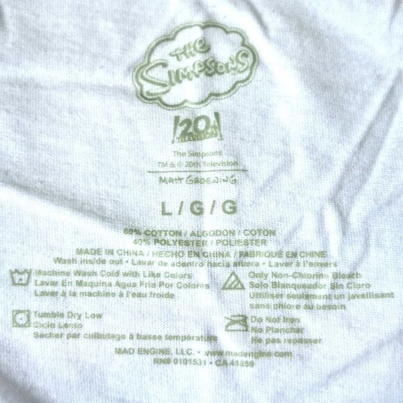 The Simpsons Lisa Simpson "Overachiever" Shirt Sleeve Tee T-shirt Sz L - Picture 5 of 9